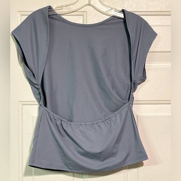 Women's Sexy Backless Y2K Crop Tee Short Sleeve Slim‎ Fit Crewneck Summer Casual - Picture 3 of 6